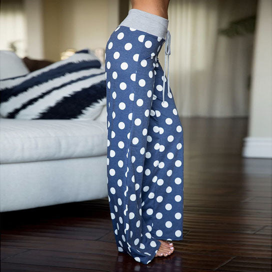 Polkdot Print Wide Leg Pants Image 3