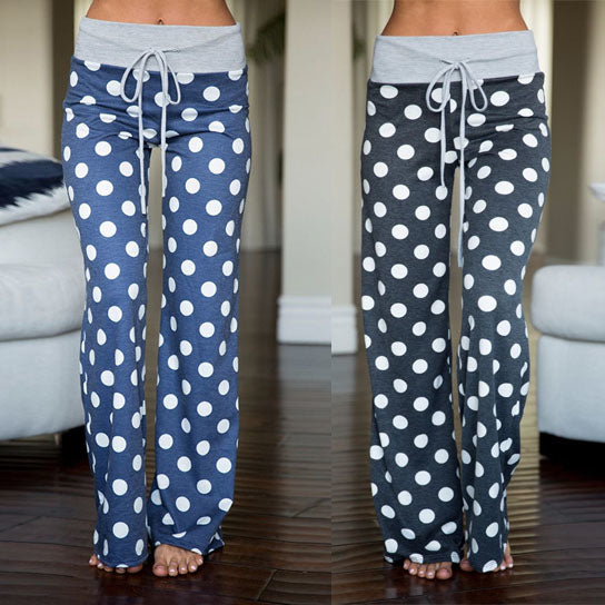 Polkdot Print Wide Leg Pants Image 4