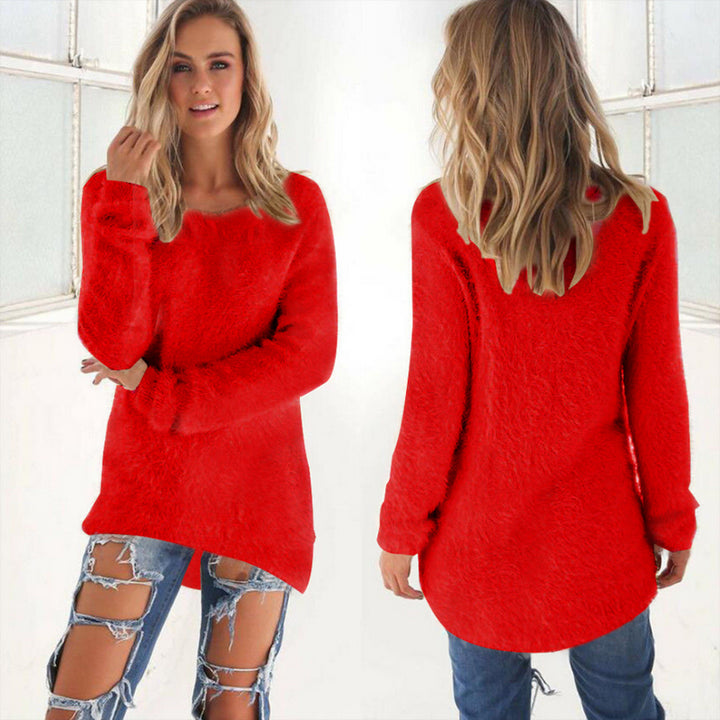 Solid Color Long-sleeved Sweater Image 1