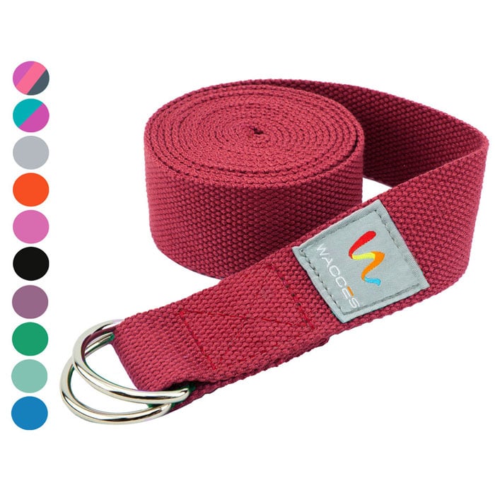 Wacces D-Ring Buckle Microfiber Yoga Straps 8ft 10ft Stretching Bands Variety Colors Image 1