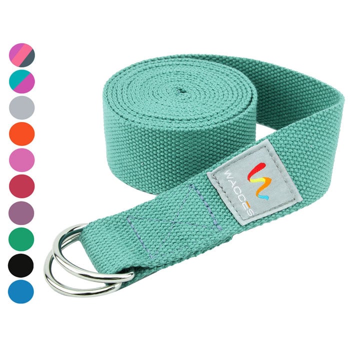 Wacces D-Ring Buckle Microfiber Yoga Straps 8ft 10ft Stretching Bands Variety Colors Image 1