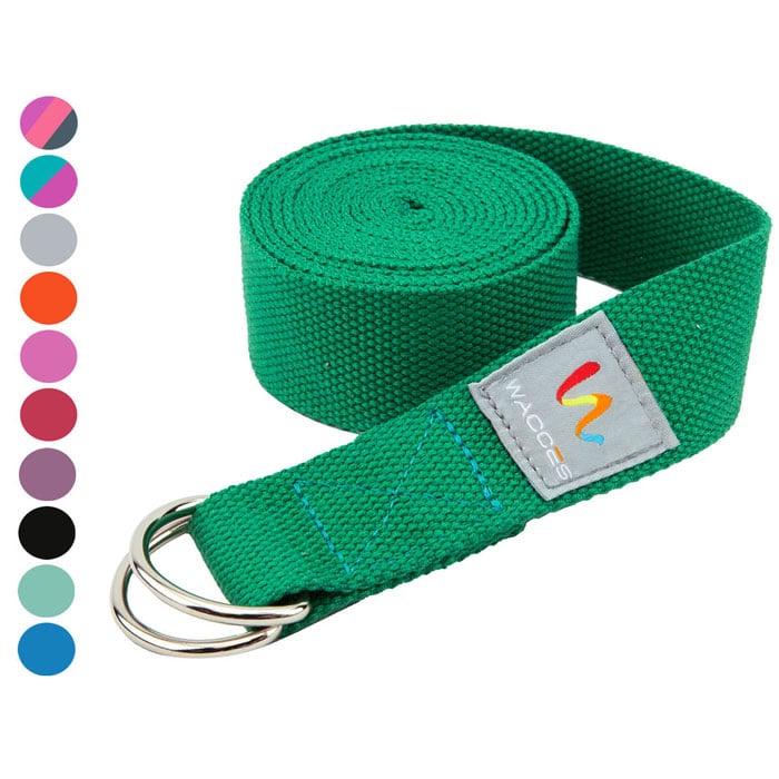 Wacces D-Ring Buckle Microfiber Yoga Straps 8ft 10ft Stretching Bands Variety Colors Image 1