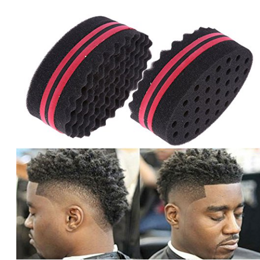 Double Sided Barber Hair Brush Sponge Dreads Locking Twists Coil Curl Wave Image 1