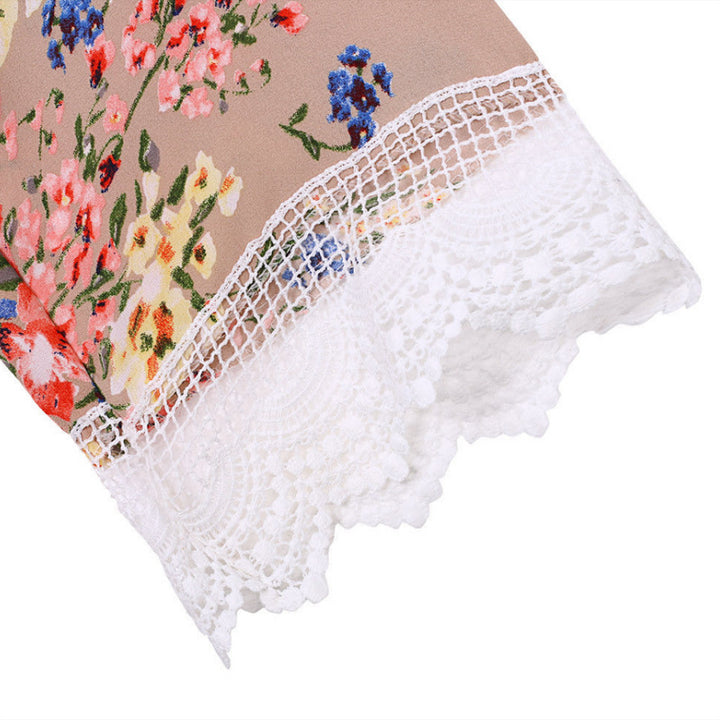 Printed Lace Stitching Shawl Image 9