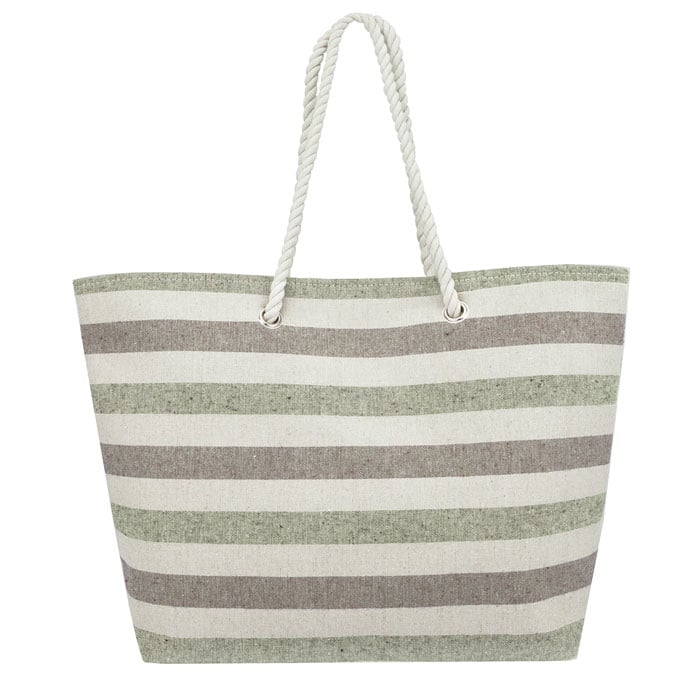 Eshma Mardini Striped Canvas Beach Bag -  Inner PocketTop Handle - Eco Friendly Image 4