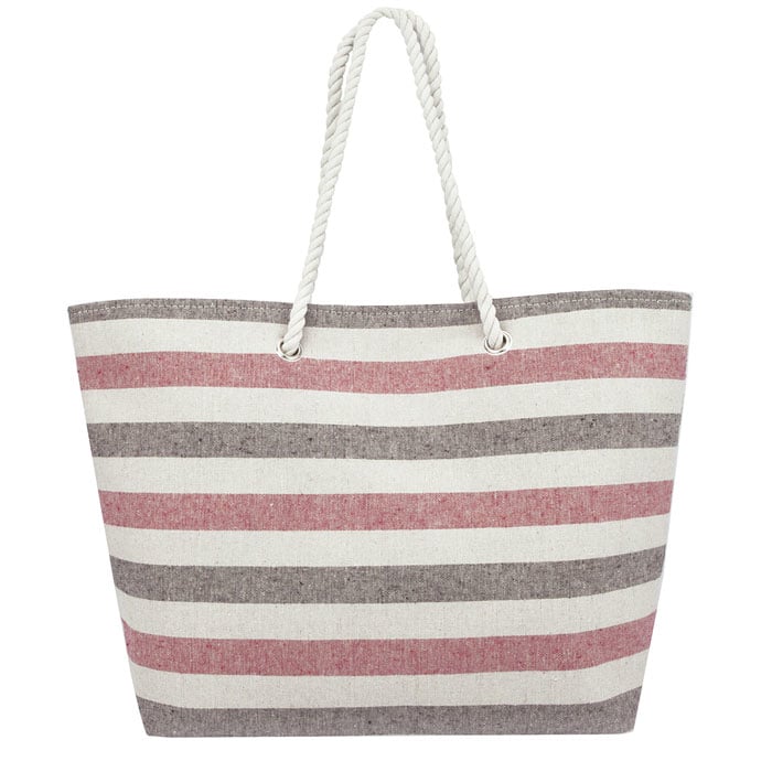 Eshma Mardini Striped Canvas Beach Bag -  Inner PocketTop Handle - Eco Friendly Image 4