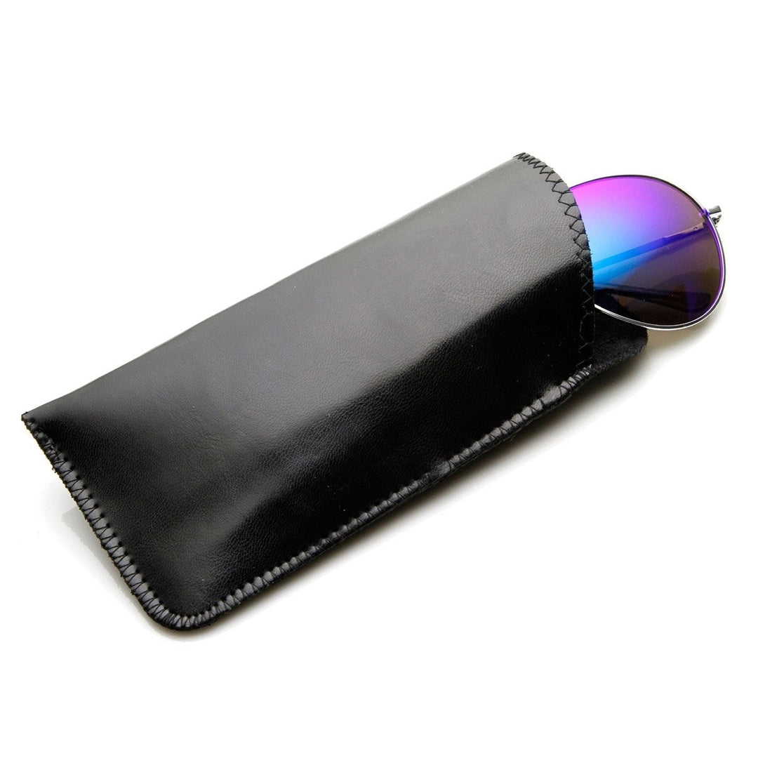 Eyewear Sleeve Smooth Faux Leather Sunglasses Slip-in Case Image 3