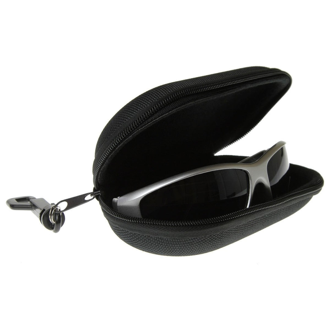 Zipper Capsule Sunglass Eyewear Case Nylon w/ Key Chain Image 1