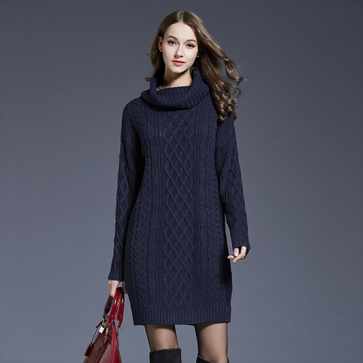 Knit Dress Turtleneck Sweater Image 2