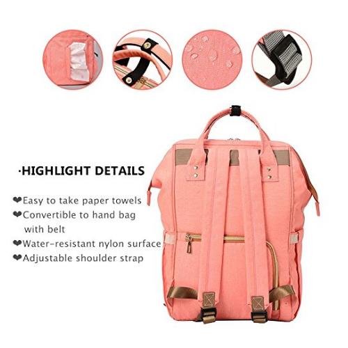 Baby Diaper Backpack - Travel BagNappy Tote Bag with Image 4