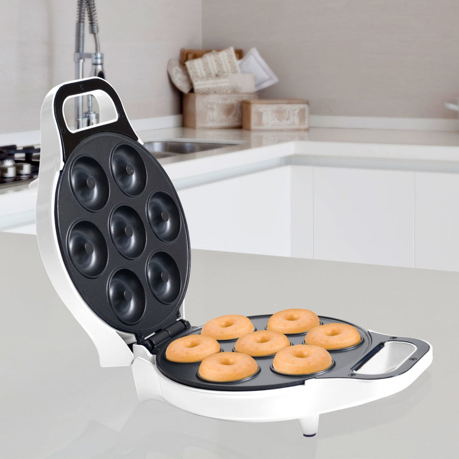 Electric Mini Donut Maker 7 Two-Inch Donuts Non StickNo Oil or Frying Makes Donuts in 3 - 5 Minutes Image 1