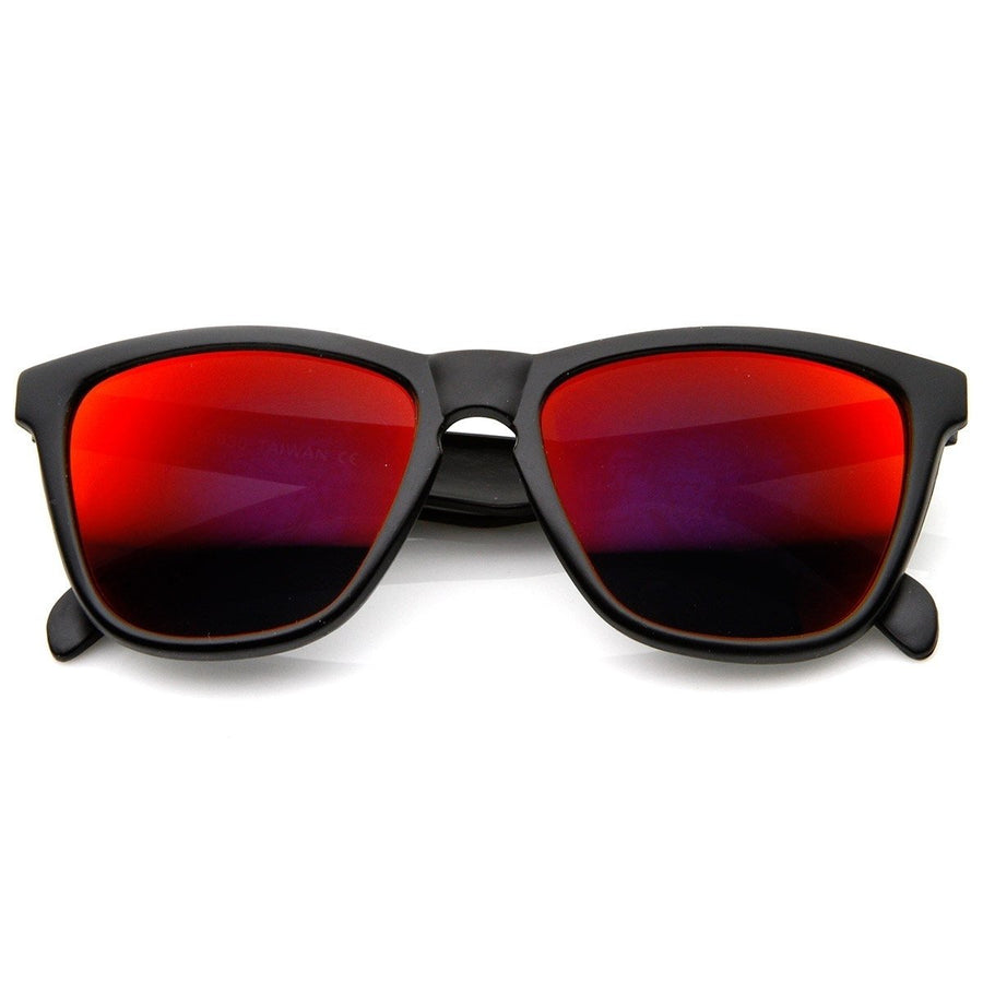 Action Sports Color Mirror Lens Modified Horn Rimmed Sunglasses Image 1