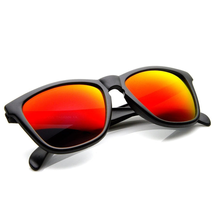 Action Sports Color Mirror Lens Modified Horn Rimmed Sunglasses Image 4