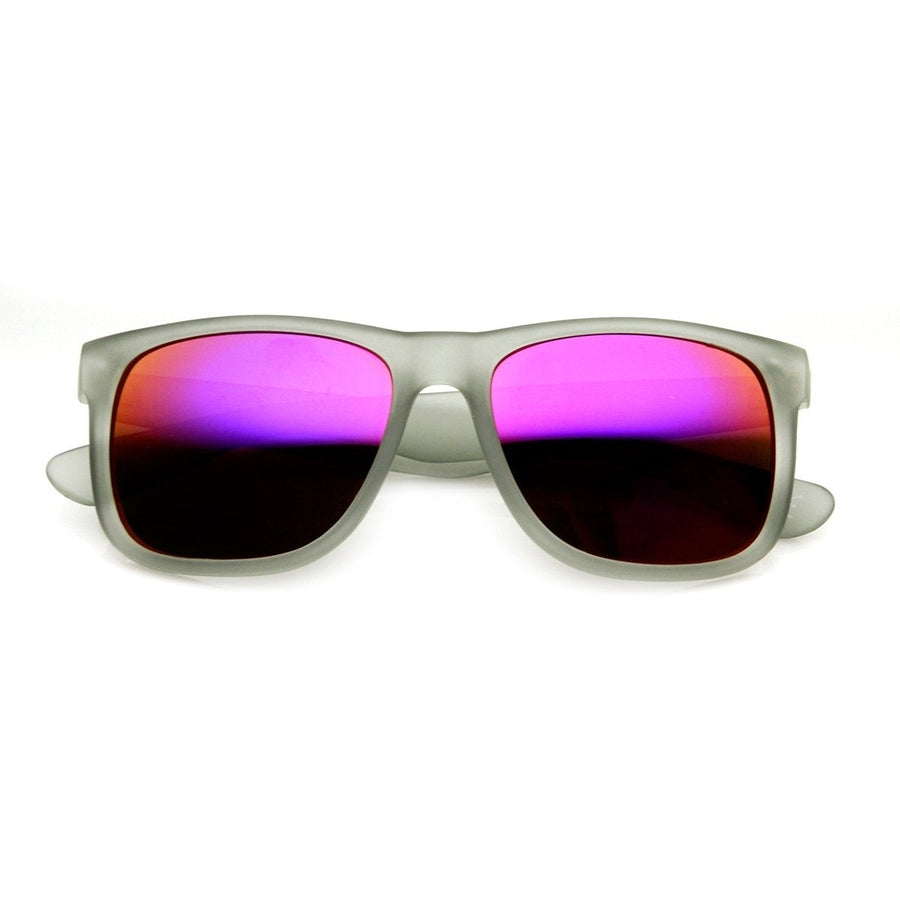 Action Sports Square Color Mirror Flash Lens Active Horn Rimmed Sunglasses Image 1