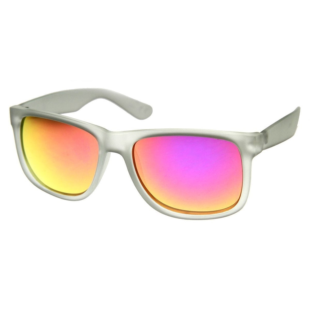 Action Sports Square Color Mirror Flash Lens Active Horn Rimmed Sunglasses Image 2
