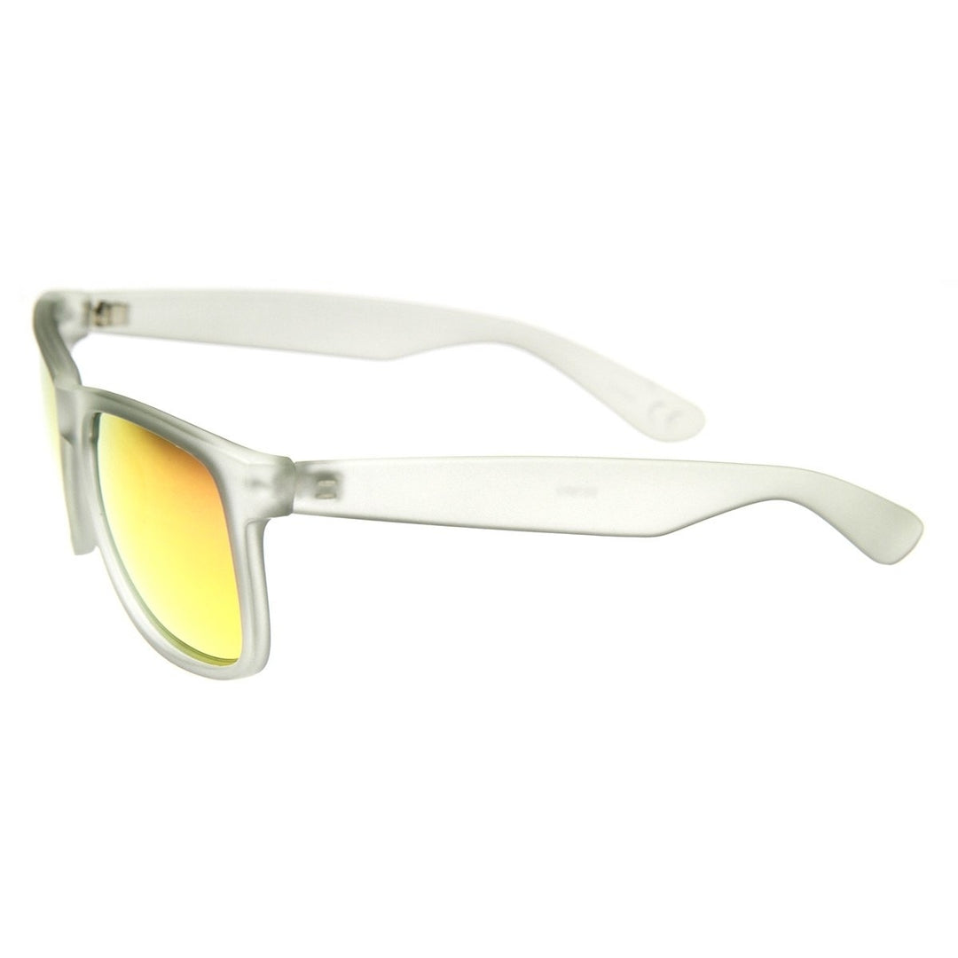 Action Sports Square Color Mirror Flash Lens Active Horn Rimmed Sunglasses Image 3