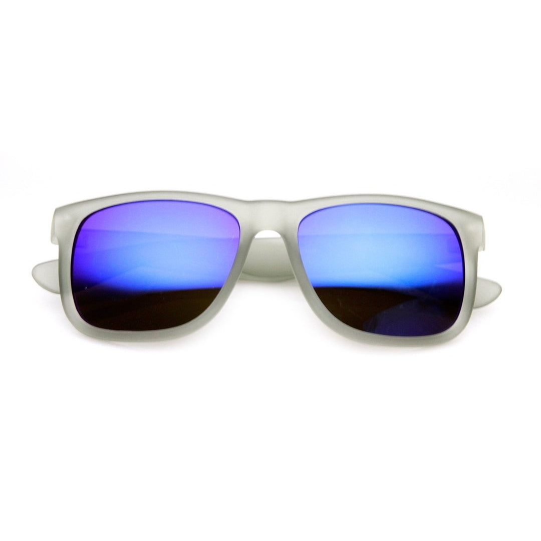 Action Sports Square Color Mirror Flash Lens Active Horn Rimmed Sunglasses Image 4