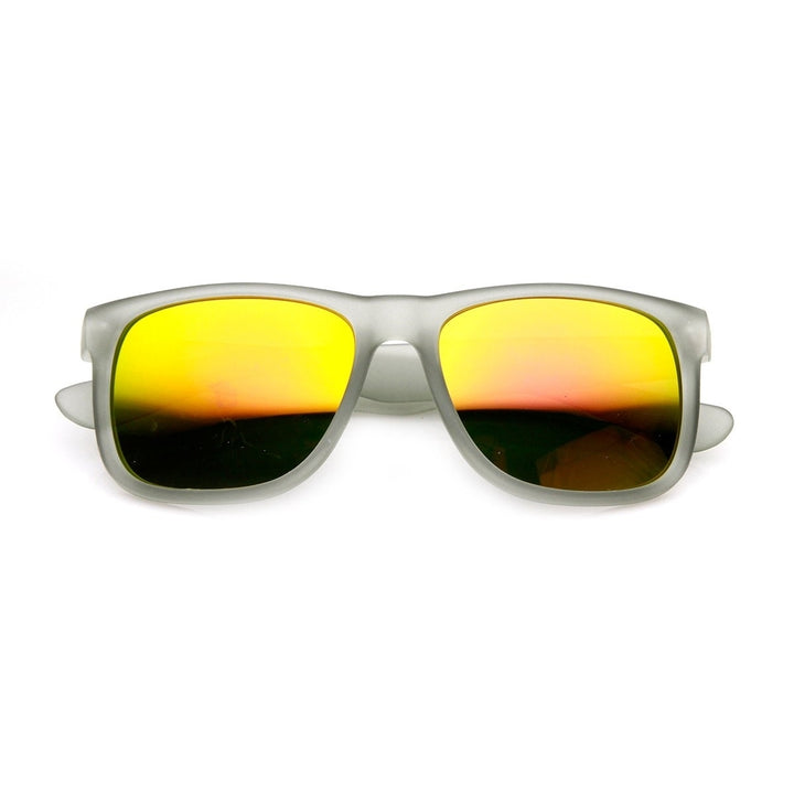 Action Sports Square Color Mirror Flash Lens Active Horn Rimmed Sunglasses Image 6