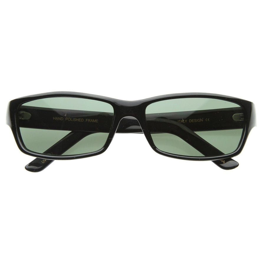 Basic Modern Casual Lifestyle Rectangle Sunglasses G-15 Lens Image 1