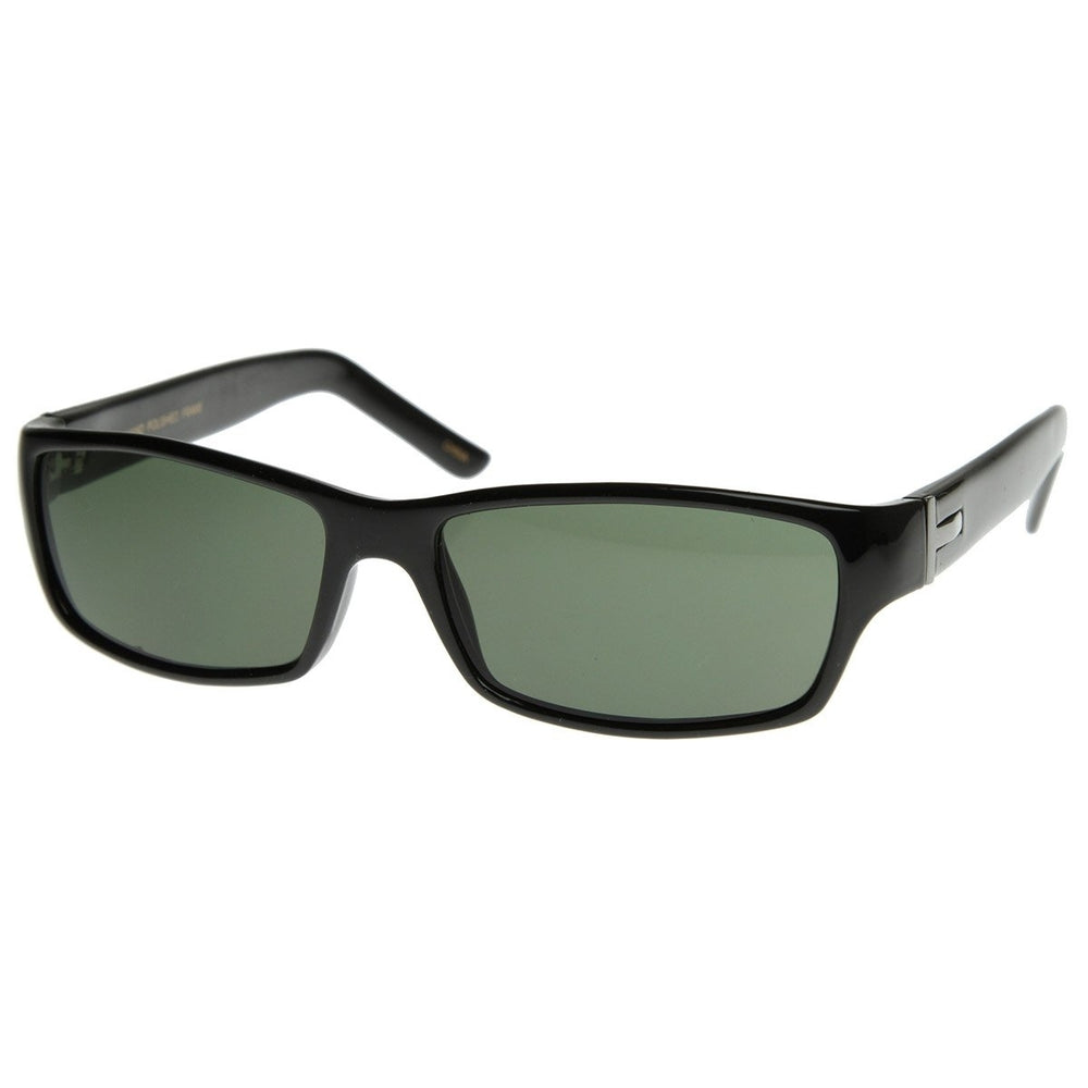 Basic Modern Casual Lifestyle Rectangle Sunglasses G-15 Lens Image 2