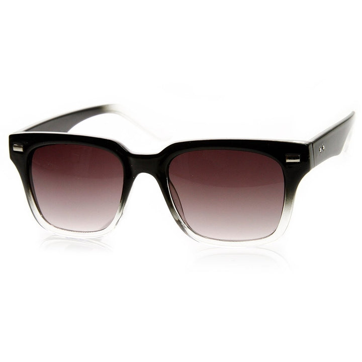 Casual Horned Rim Square Frame Retro Horn Rimmed Sunglasses Image 6