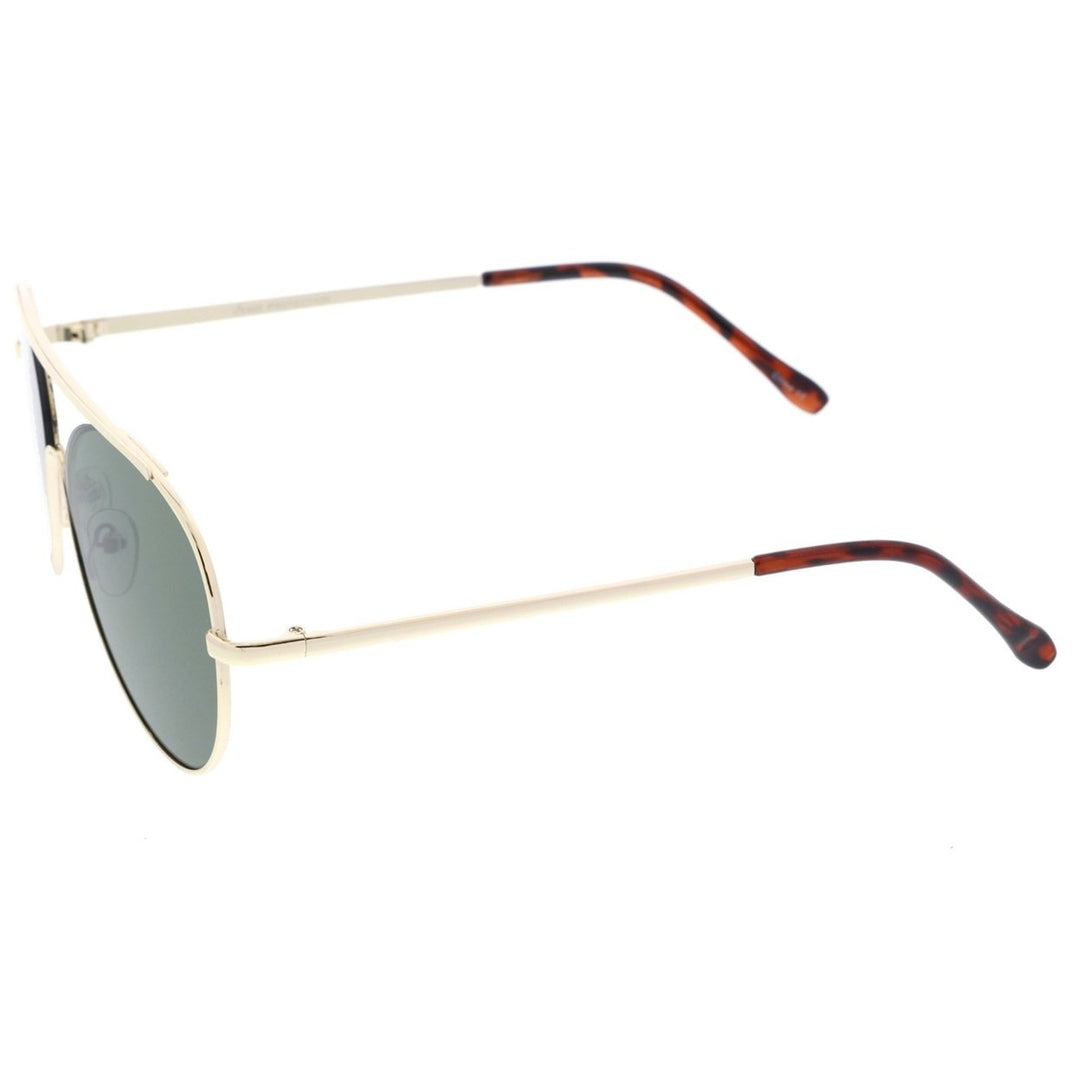 Classic Brow Bar Semi-Rimless Lens Aviator Sunglasses 57mm Image 3