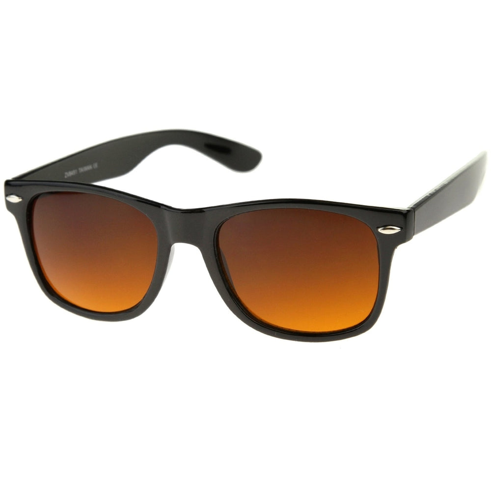 Classic Driving Blue Blocking Amber Tinted Lens Horn Rimmed Sunglasses 54mm Image 2