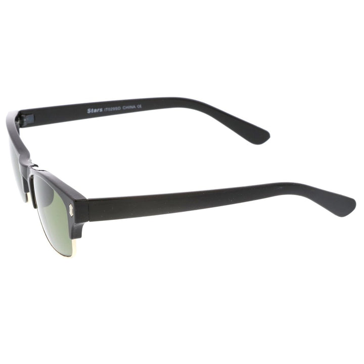 Classic Horn Rimmed Rectangle Half Frame Sunglasses 53mm UV400 Protection Image 3