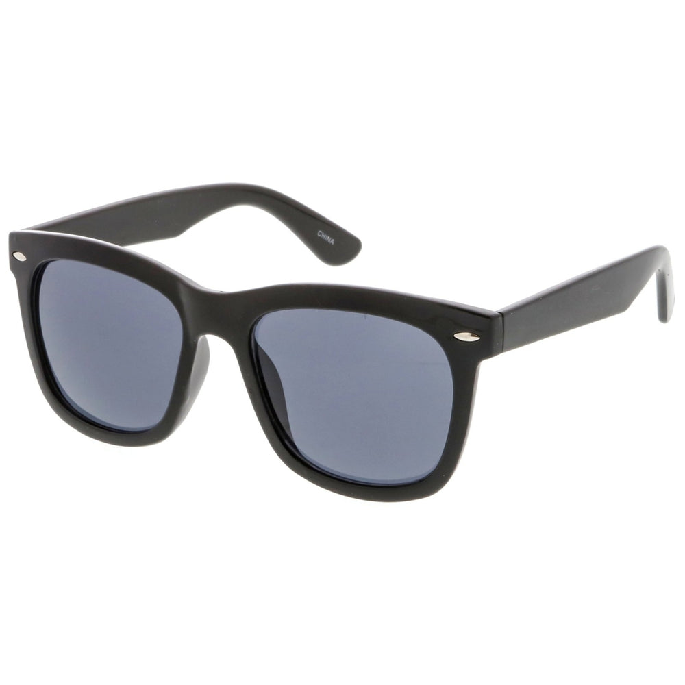Classic Horn Rimmed Sunglasses With Metal Rivet Thick Arms Square Lens 55mm Image 2