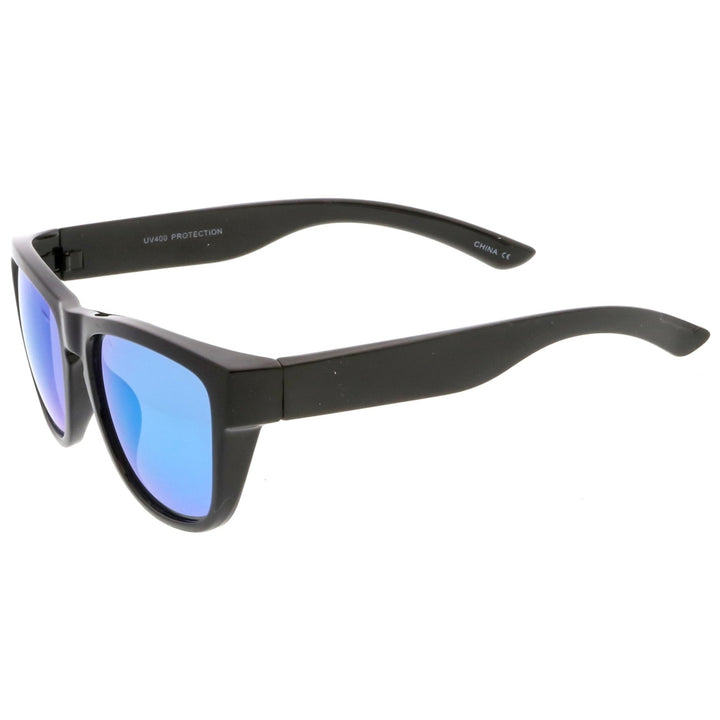 Classic Horn Rimmed Sunglasses With Thick Arms Keyhole Mirrored Square Lens 54mm Image 3