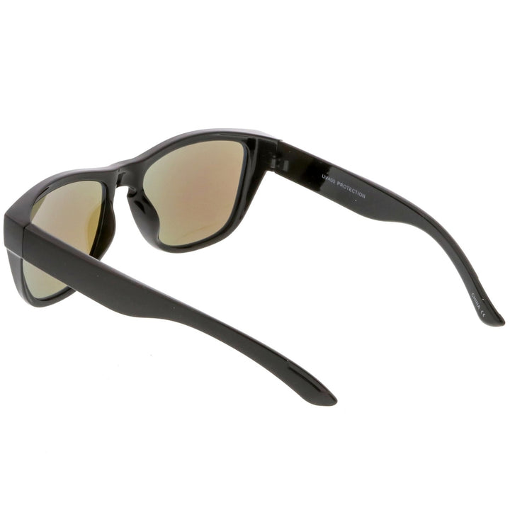 Classic Horn Rimmed Sunglasses With Thick Arms Keyhole Mirrored Square Lens 54mm Image 4