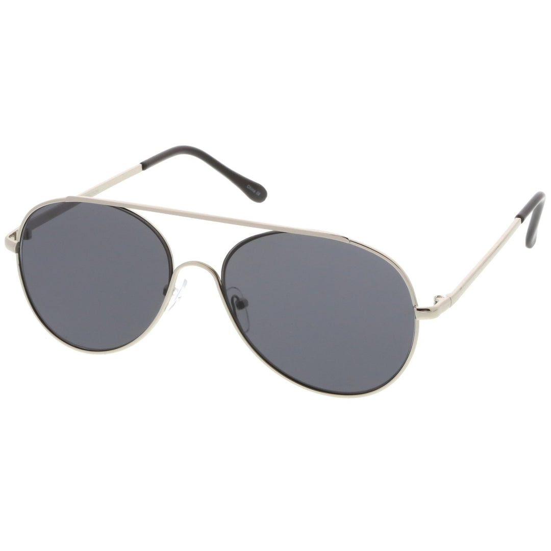 Classic Metal Aviator Sunglasses 55mm Teardrop Lens Slim Arms UV Protection Image 2