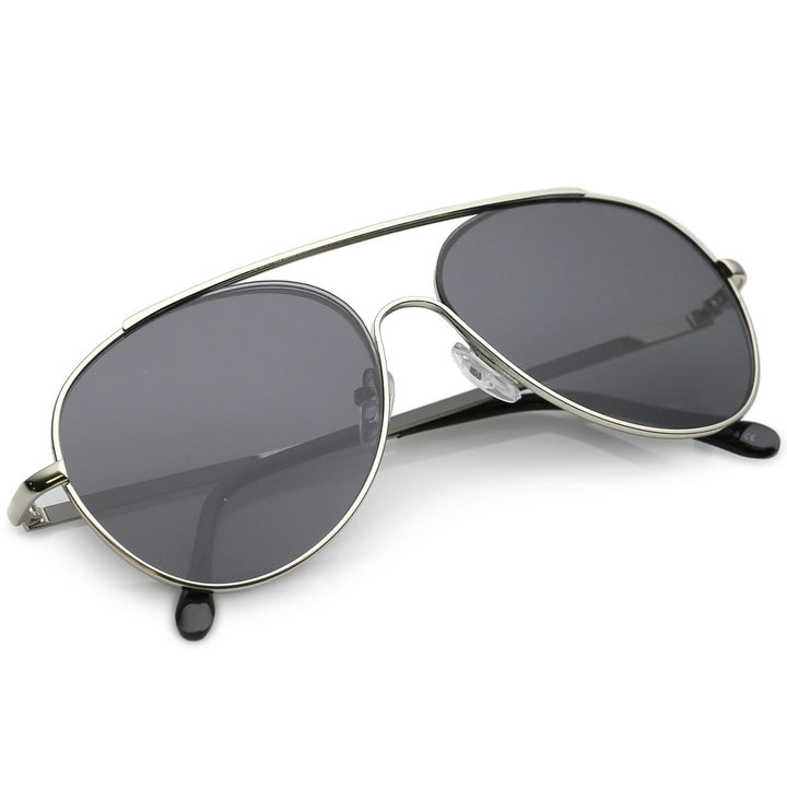 Classic Metal Aviator Sunglasses 55mm Teardrop Lens Slim Arms UV Protection Image 4