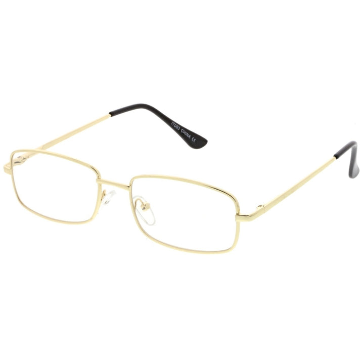 Classic Rectangle Eye Glasses Thin Metal Clear Lens 50mm Image 2