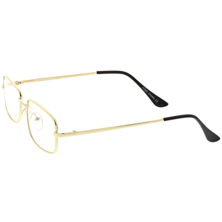 Classic Rectangle Eye Glasses Thin Metal Clear Lens 50mm Image 3