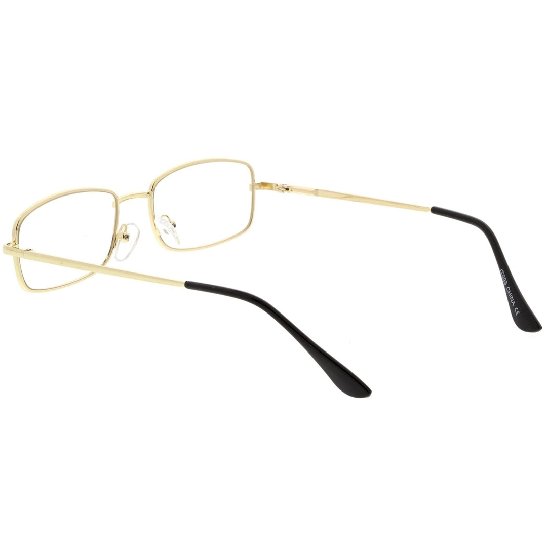 Classic Rectangle Eye Glasses Thin Metal Clear Lens 50mm Image 4