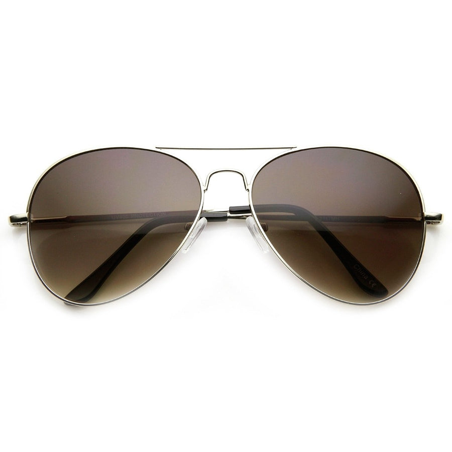Classic Tear Drop Spring Temple Wire Metal Aviator Sunglasses 58mm Image 1
