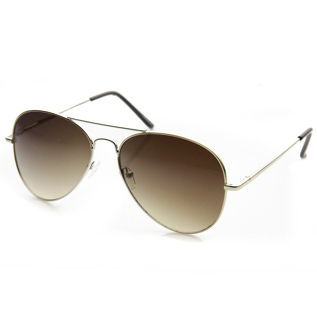 Classic Tear Drop Spring Temple Wire Metal Aviator Sunglasses 58mm Image 2