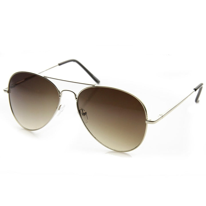 Classic Metal Aviator Sunglasses 58mm Spring Temple Wire Frame UV Protection Image 2