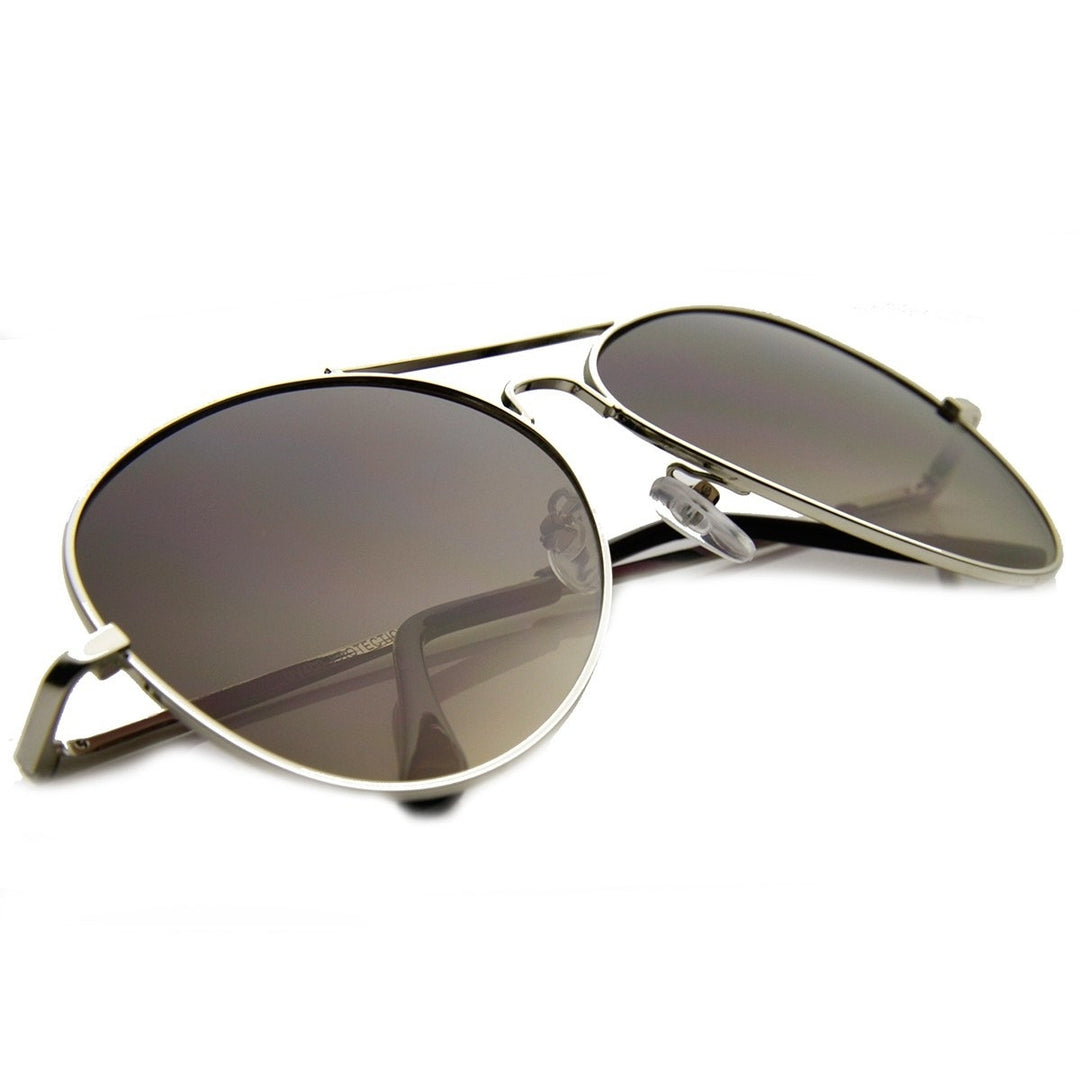Classic Tear Drop Spring Temple Wire Metal Aviator Sunglasses 58mm Image 4