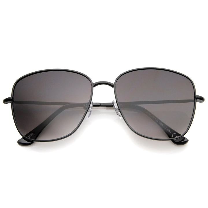 Contemporary Modern Fashion Full Metal Slim Temple Square Sunglasses 57mm Image 6