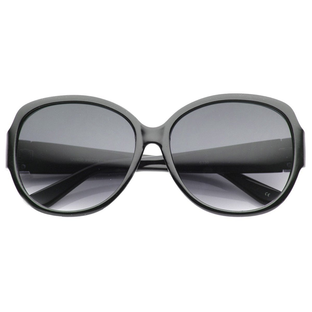 Designer Oversized Round Metal Accent Sunglasses UV400 Protection Plastic Frame Image 2