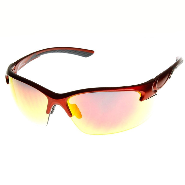 TR-90 Half Frame Sports Sunglasses Shatterproof UV Protection Lightweight Durable Image 1