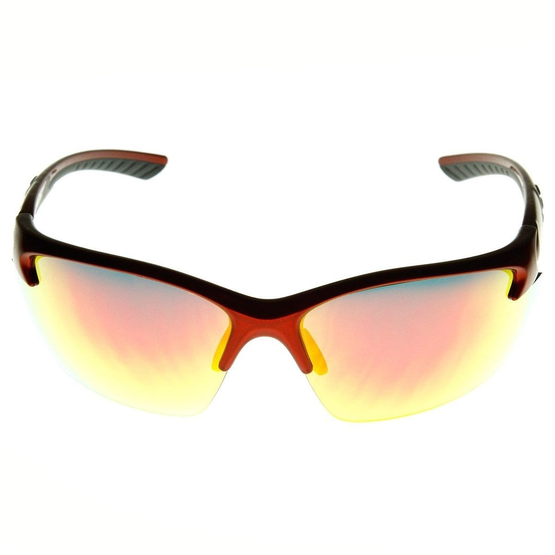 TR-90 Half Frame Sports Sunglasses Shatterproof UV Protection Lightweight Durable Image 2