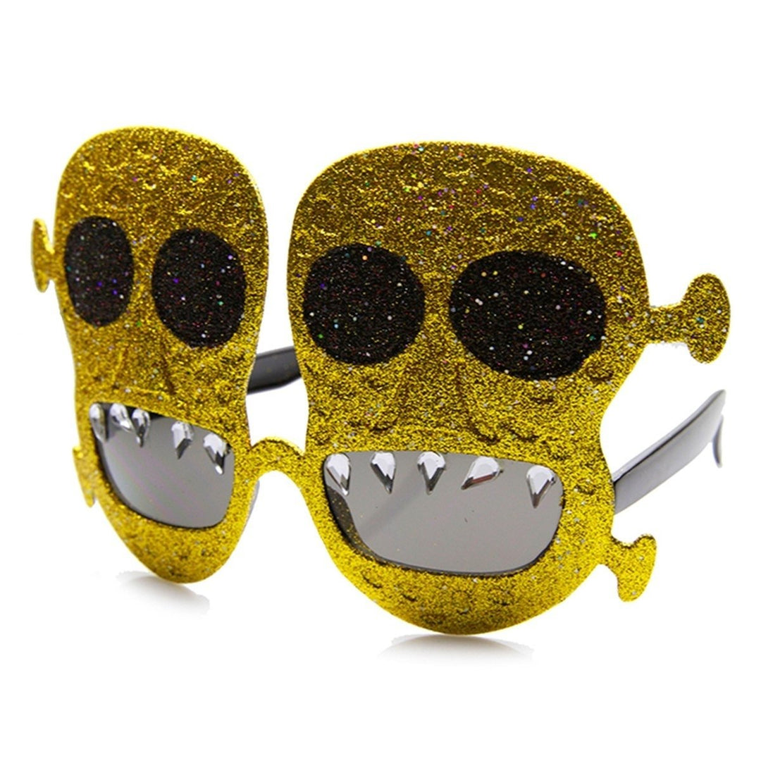 Frankenstein Monster Day of the Dead Sunglasses Glitter Teeth Costume Shades Image 2