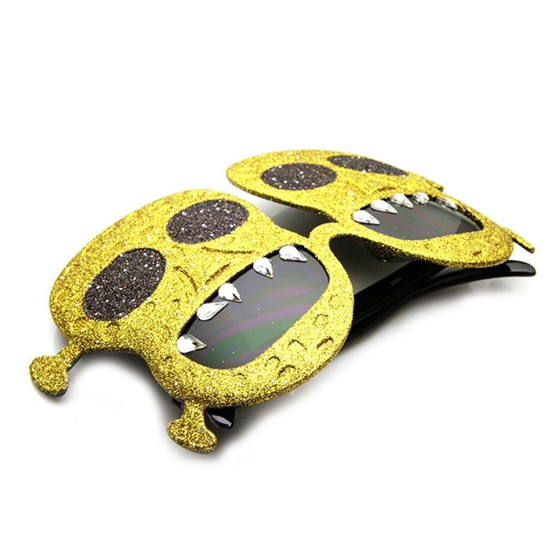 Frankenstein Monster Day of the Dead Sunglasses Glitter Teeth Costume Shades Image 4