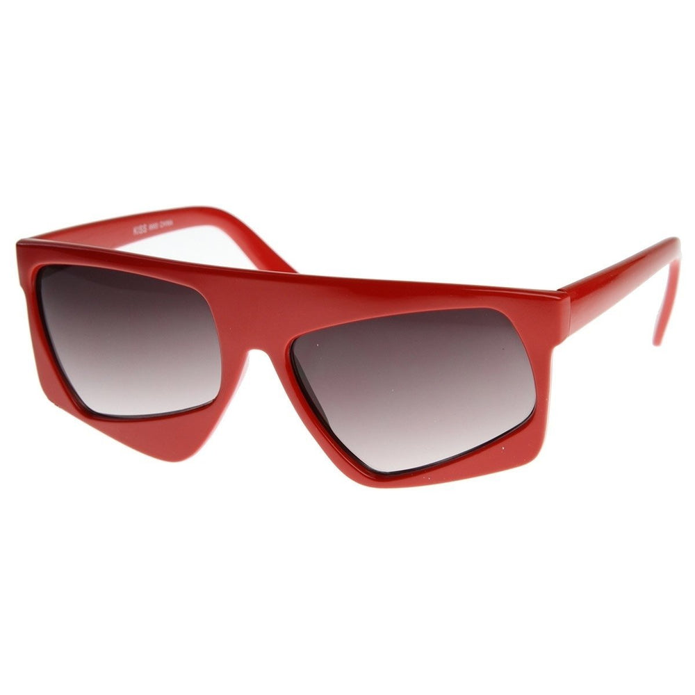 Futuristic Party Novelty Asymmetric Tilted Crooked Sunglasses Image 2