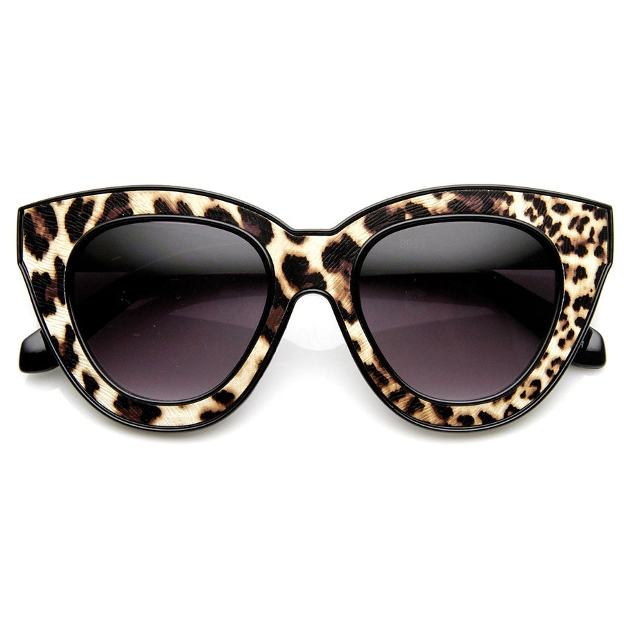 High Fashion Block Cut Womens Cat Eye Sunglasses Image 1