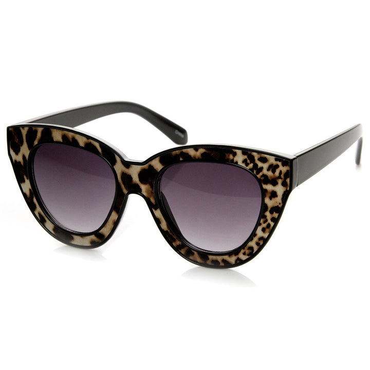High Fashion Block Cut Womens Cat Eye Sunglasses Image 2