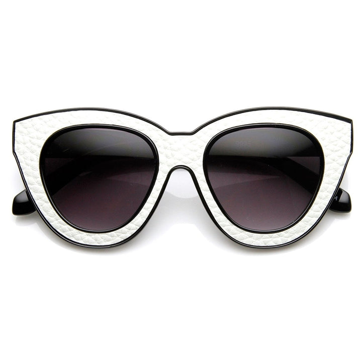 High Fashion Block Cut Womens Cat Eye Sunglasses Image 4